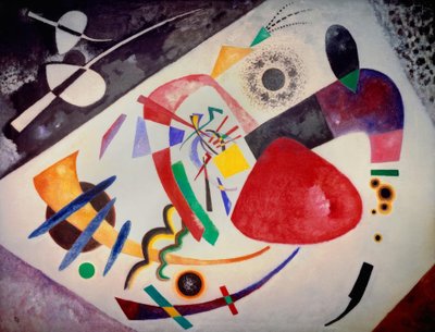 Rode vlek II door Wassily Kandinsky